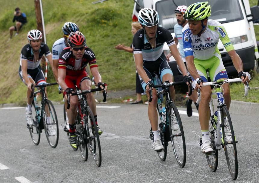 Tour de France 2011 - 12a tappa Cugnaux - Luz Ardiden: Evans con Basso, Contador e i fratelli Schleck (BettiniPhoto)